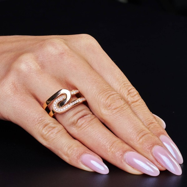 Ring aus 750 Rotgold mit Diamanten 0.36 ct