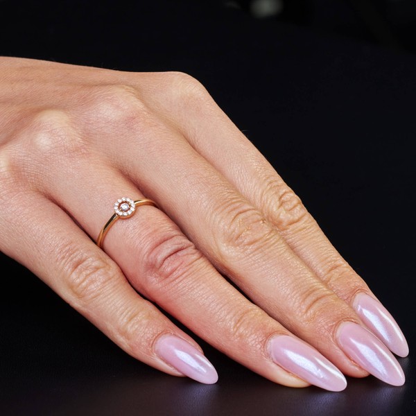 Ring aus 750 Gelbgold mit 13 Diamanten 0.12 ct