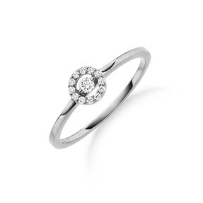 Ring aus 750 Gold Weißgold mit 13 Diamant-Brillanten 0,12 ct TW-SI