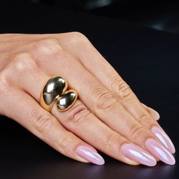 Breiter Ring Tropfen aus 585 Gelbgold