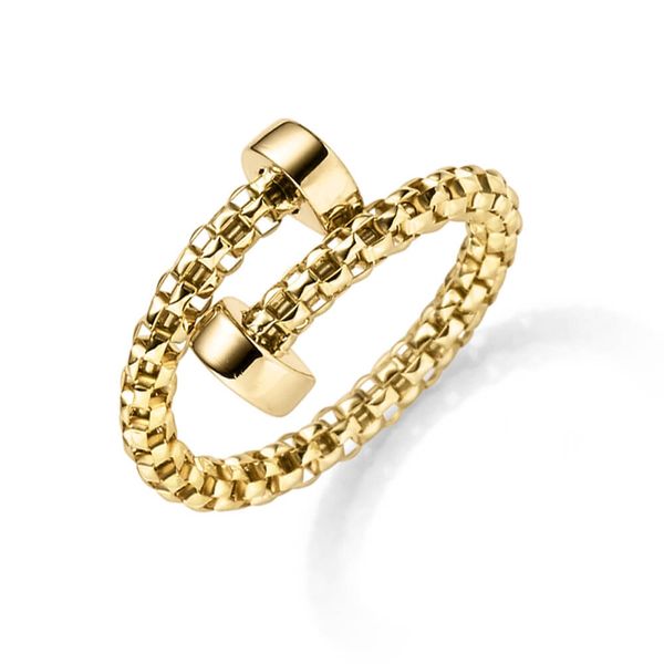 Ring aus 585 Gelbgold strukturiert offen