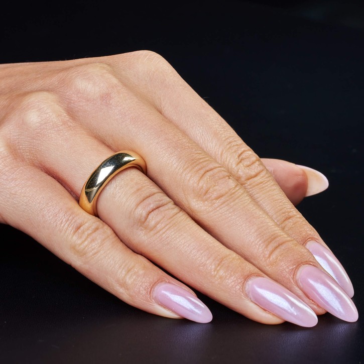 Ring aus 585 Gelbgold Breite 6mm glänzend schlicht