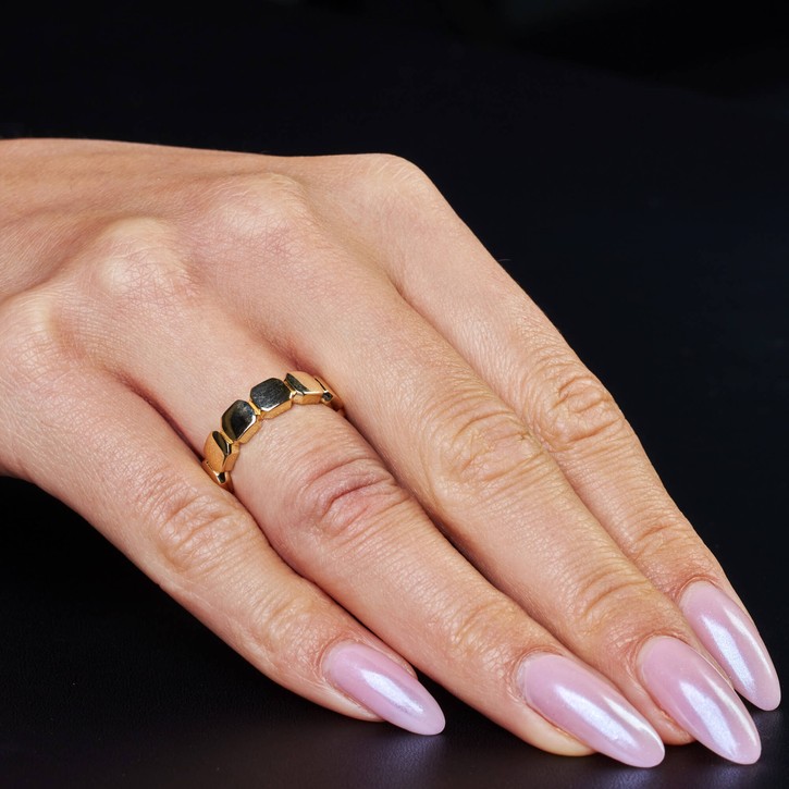 Ring Sechseck aus 585 Gelbgold