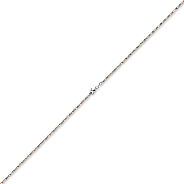 1.8mm Kugel-Armband aus 750 Weißgold Rotgold 17cm