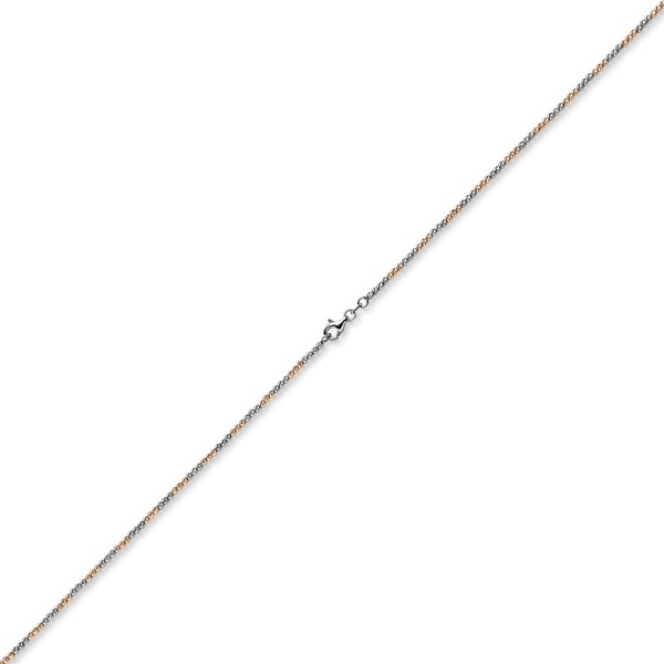 1.8mm Kugel-Armband aus 750 Weißgold Rotgold 17cm