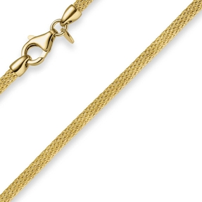 3mm Kette Collier Ankerkette Halskette 750 Gold Weißgold 70cm Unisex