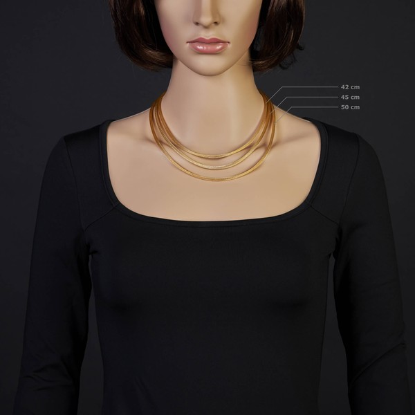 3mm Strickcollier 750 Gelbgold 42cm