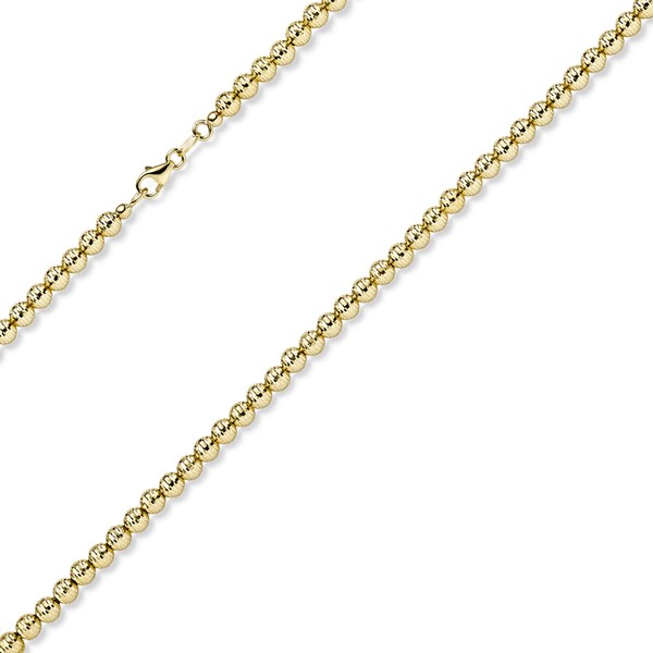 4mm Armband Kugelkette diamantiert 585 Gelbgold 19cm