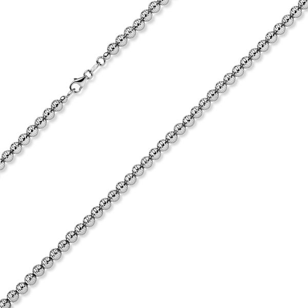4mm Armband Kugelkette diamantiert 585 Weißgold 21cm