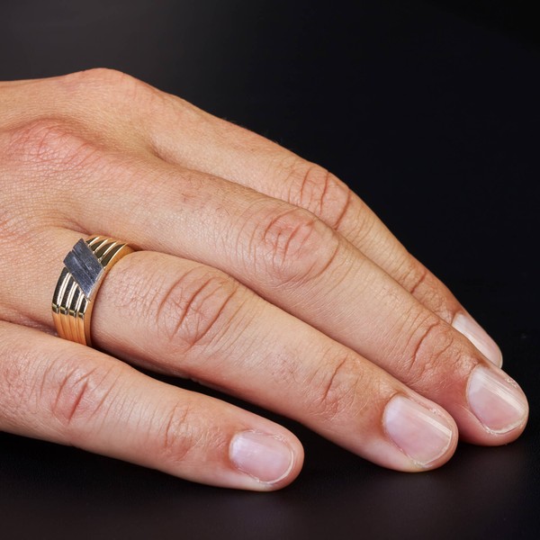 Herrenring aus 585 Gold gelb weiß