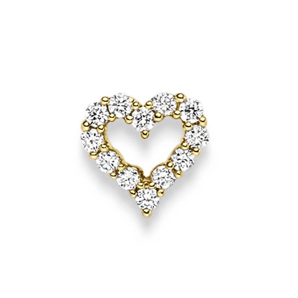 Anhänger Herz 8mm 750 Gelbgold 12 Diamanten 0.20 ct