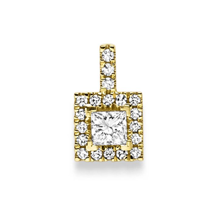 Anhänger 750 Gelbgold 6.5x11mm mit 20 Diamanten 0.35 ct