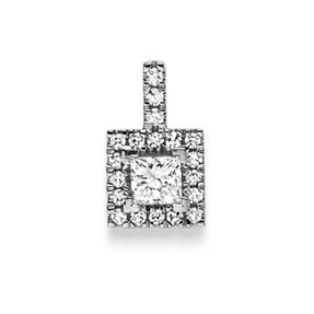 Anhänger aus 750 Gold Weißgold 6,5x11mm mit 20 Diamant-Brillanten 0,35 ct TW-SI