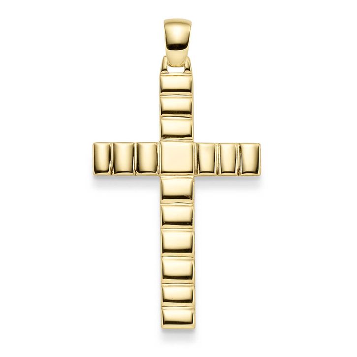 Amhänger Kreuz 39.5x24.5mm aus 585 Gelbgold