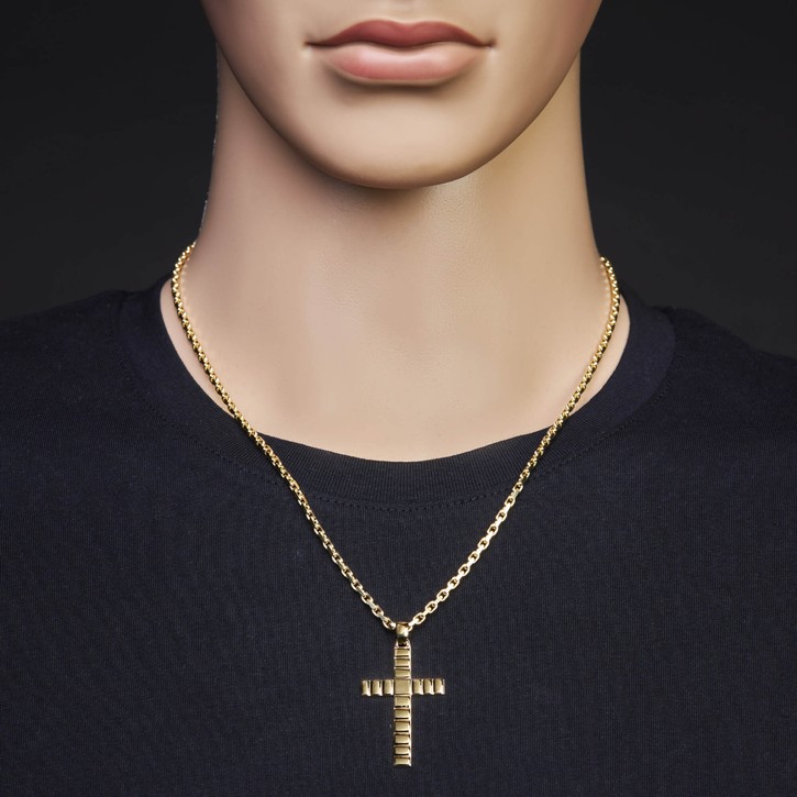 Amhänger Kreuz 39.5x24.5mm aus 585 Gelbgold