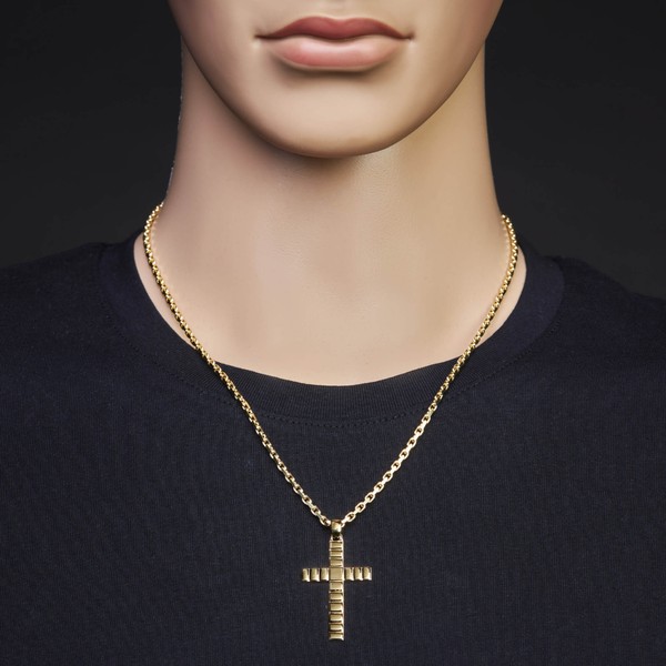 Amhänger Kreuz 39.5x24.5mm aus 585 Gelbgold