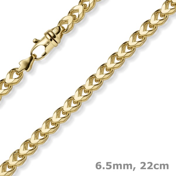 6.5mm Franco Armband aus 585 Gelbgold massiv 22cm