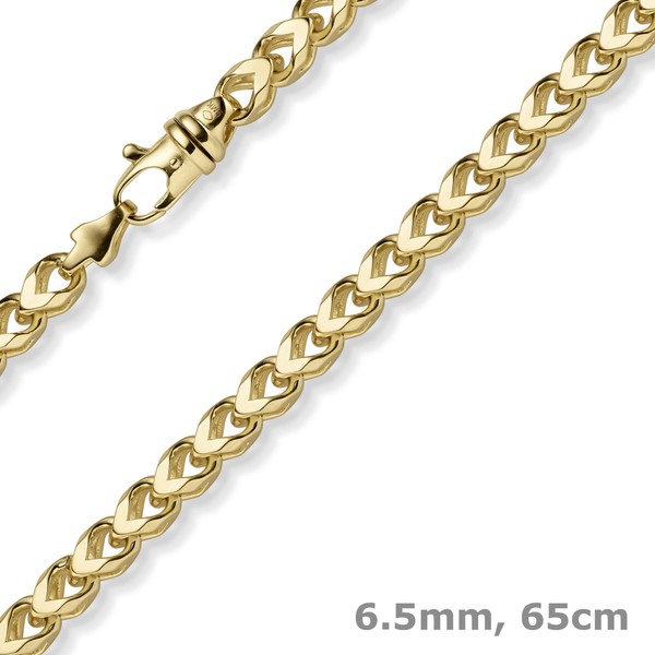 6.5mm Franco Kette aus 585 Gelbgold massiv 65cm
