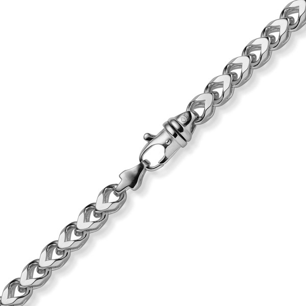 6.5mm Franco Kette aus 585 Weißgold massiv 65cm