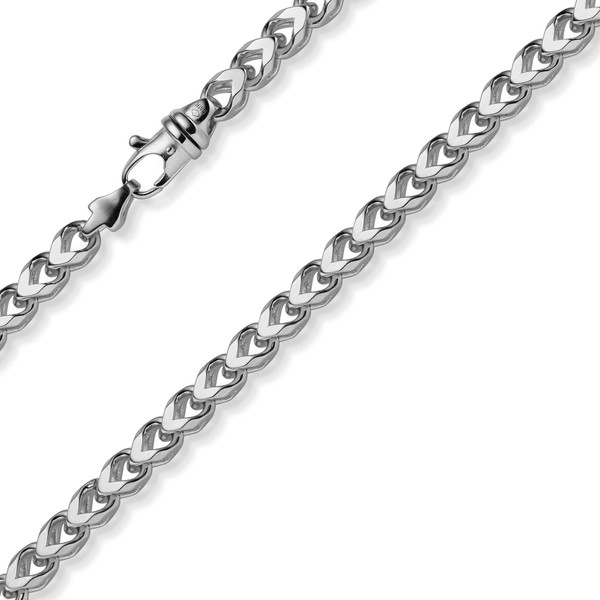 6.5mm Franco Kette aus 585 Weißgold massiv 65cm
