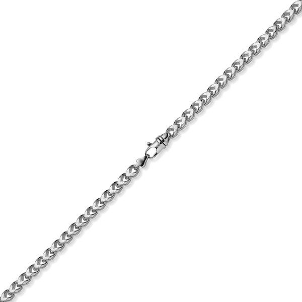 6.5mm Franco Kette aus 585 Weißgold massiv 65cm