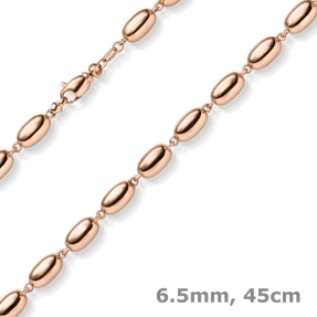 6,5mm Phantasie-Kette Halskette Collier aus 585 Gold Rotgold glänzend 45cm