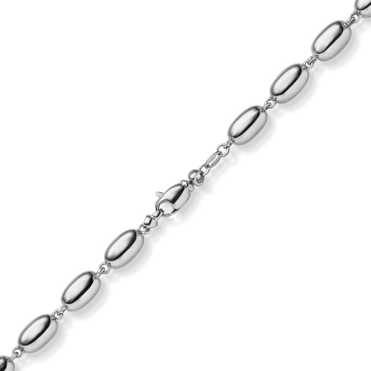 6.5mm Phantasie-Kette aus 585 Weißgold 50cm