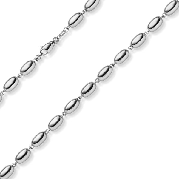 6.5mm Phantasie-Kette aus 585 Weißgold 50cm