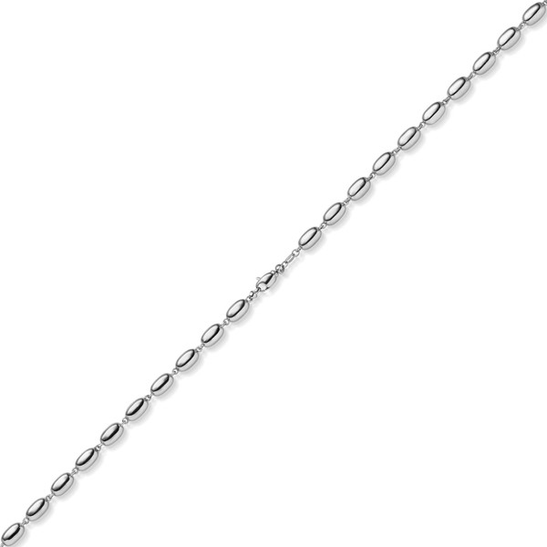 6.5mm Phantasie-Kette aus 585 Weißgold 50cm