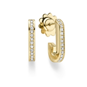 Ohrringe Halb-Creolen 17x3mm 750 Gold Gelbgold Diamant-Brillanten 0,27 ct. TW-SI
