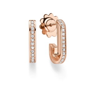 Ohrringe Halb-Creolen 17x3mm 750 Gold Rotgold Diamant-Brillanten 0,27 ct. TW-SI