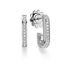 Ohrringe Halb-Creolen 17x3mm 750 Gold Weißgold Diamant-Brillanten 0,27 ct. TW-SI