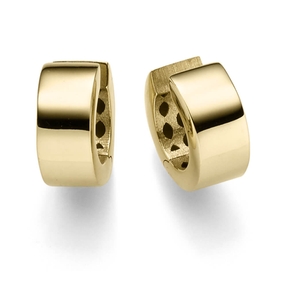 Ohrringe Creolen 7x14,5mm Ohrschmuck aus 585 Gold Gelbgold glänzend flach