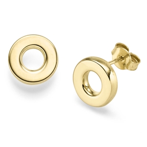 Paar Ohrstecker Kreise Ø11mm aus 585 Gold Gelbgold glänzend schlicht