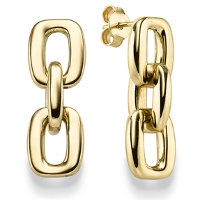 Paar Ohrringe Ohrhänger 27x9,3mm Ohrschmuck aus 585 Gold Gelbgold glänzend