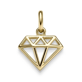 Anhänger Diamant Brillant Silhouette 14x20mm 585 Gold Gelbgold glänzend