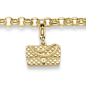 Einhänger Tasche Damentasche Handtasche Anhänger Charm 585 Gelbgold 12,5x17mm