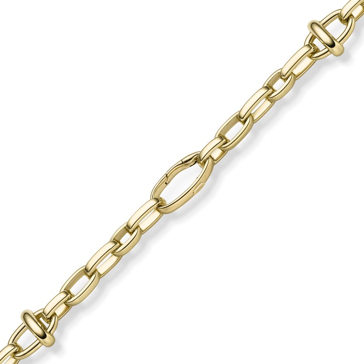 16mm Phantasie-Armband aus 585 Gelbgold 21cm