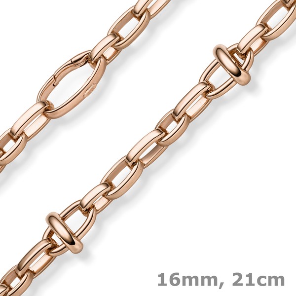 16mm Phantasie-Armband aus 585 Rotgold 21cm