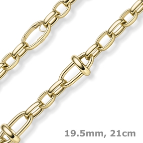 19,5mm Phantasie-Armband Armkette aus 585 Gold Gelbgold 21cm