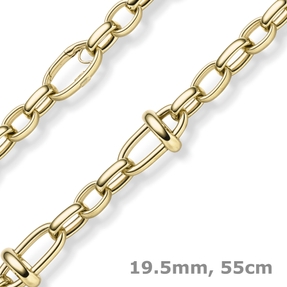 19,5mm Phantasie-Kette Halskette Collier aus 585 Gold Gelbgold 55cm