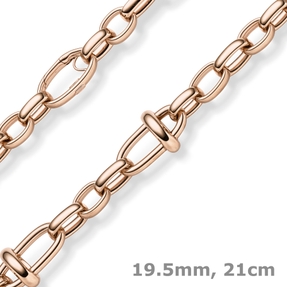 19,5mm Phantasie-Armband Armkette aus 585 Gold Rogold 21cm 19,5mm Phantasie-Armband Armkette aus 585 Gold Rogold 21cm