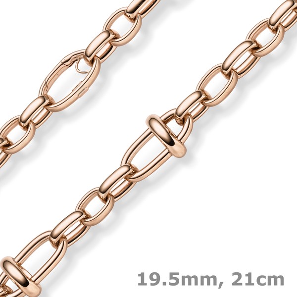 19.5mm Phantasie-Armband aus 585 Rotgold 21cm