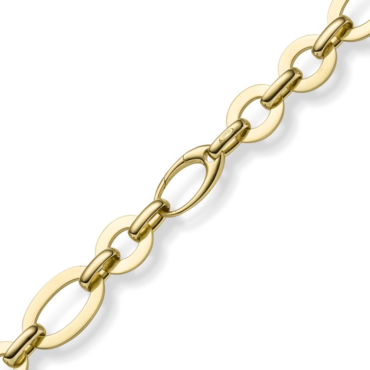 18.5mm Halskette mit ovalen Kettengliedern 585 Gelbgold 45cm