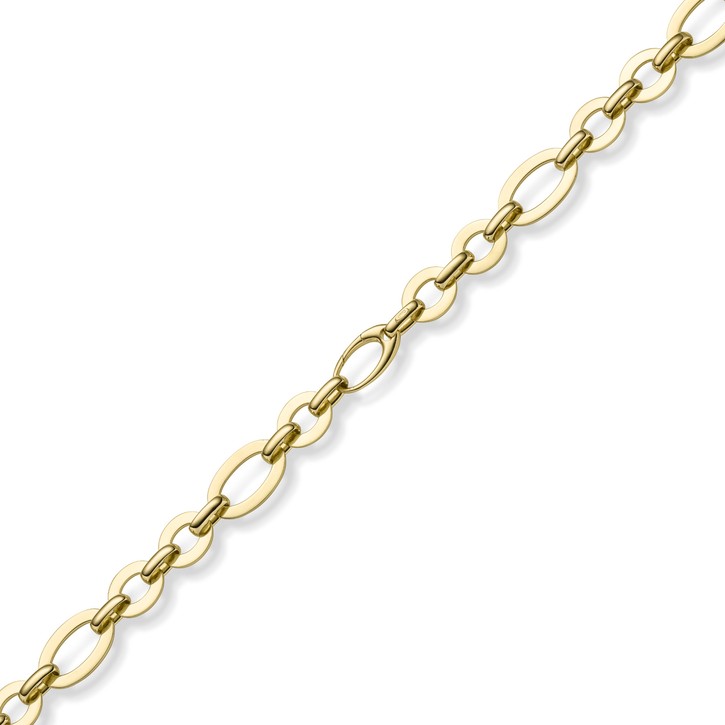 18.5mm Halskette mit ovalen Kettengliedern 585 Gelbgold 45cm