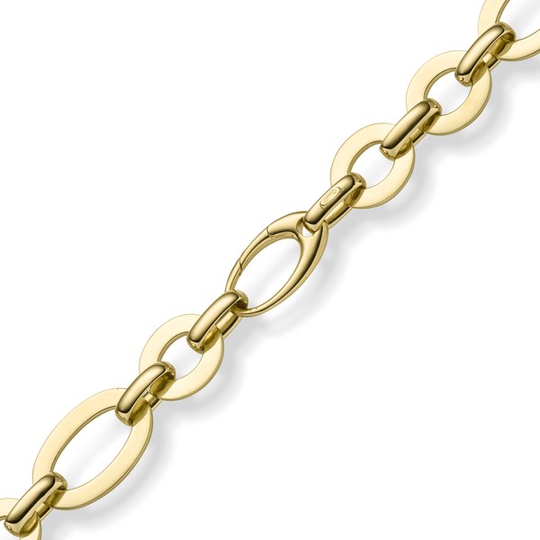 18.5mm Halskette mit ovalen Kettengliedern 585 Gelbgold 45cm