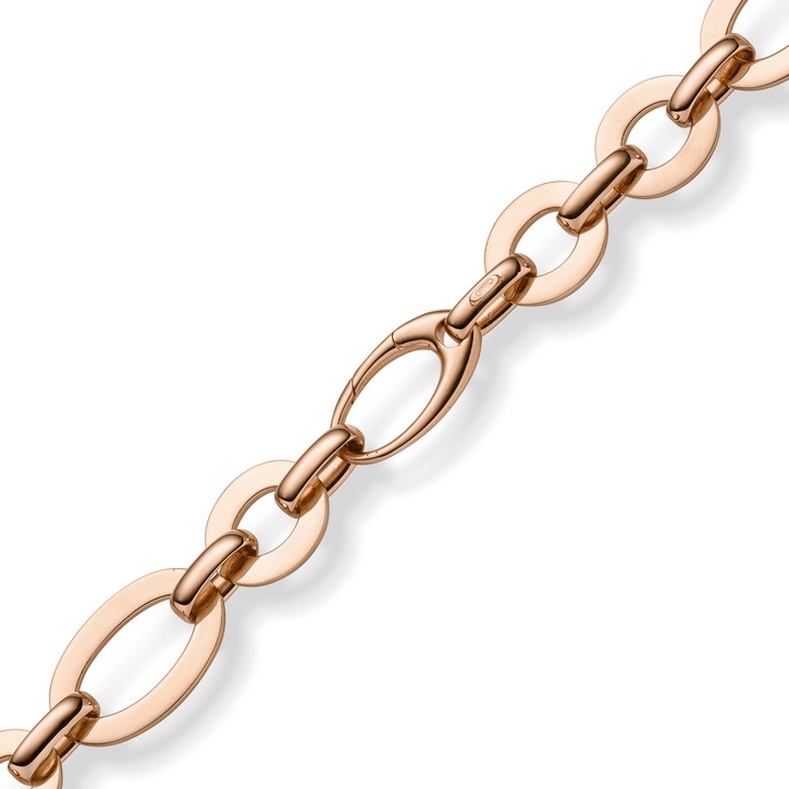 18.5mm Armband mit ovalen Kettengliedern 585 Rotgold 21cm