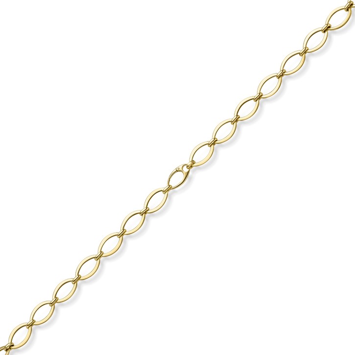 12.5mm Halskette mit ovalen Kettengliedern 585 Gelbgold 45cm