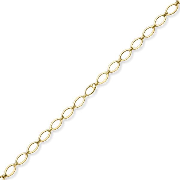 12.5mm Halskette mit ovalen Kettengliedern 585 Gelbgold 45cm