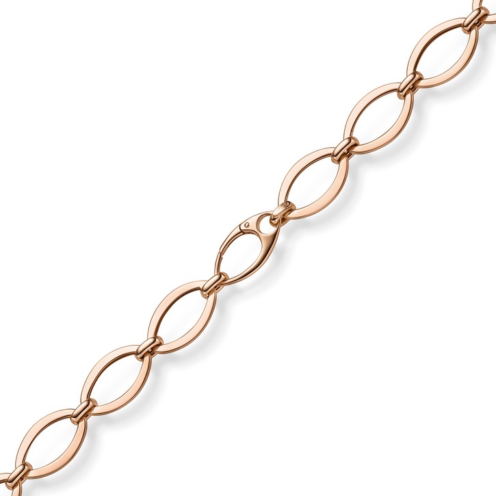 12.5mm Armband mit ovalen Kettengliedern 585 Rotgold 21cm